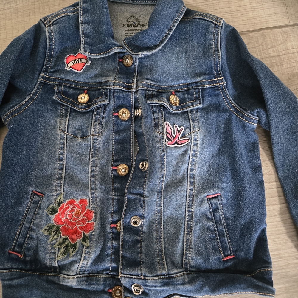 Jordache Kids Denim Jacket with Floral Embroidery - Picture 2 of 5